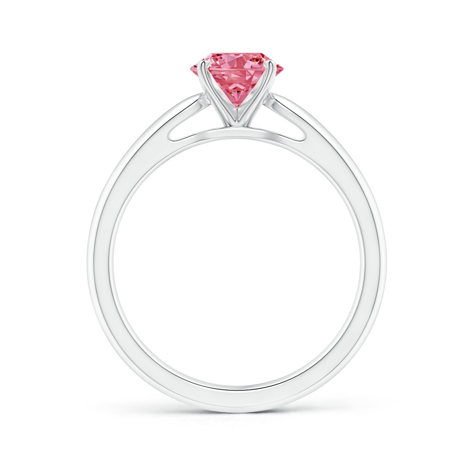 6.4mm Labgrown Classic Solitaire Lab-Grown Fancy Intense Pink Diamond Rounded Cathedral Engagement Ring in White Gold side 199