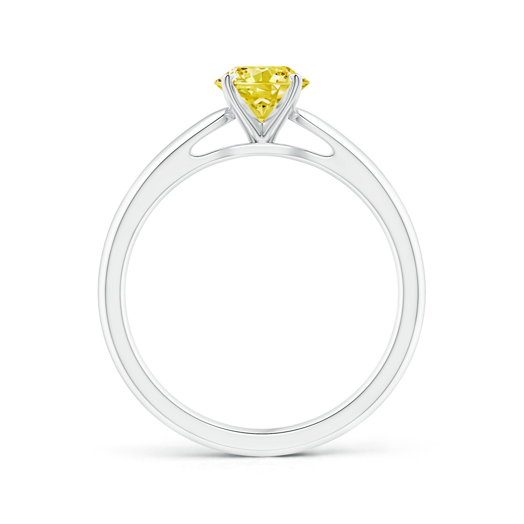 5.9mm Labgrown Classic Solitaire Lab-Grown Fancy Intense Yellow Diamond Rounded Cathedral Engagement Ring in White Gold - side 199