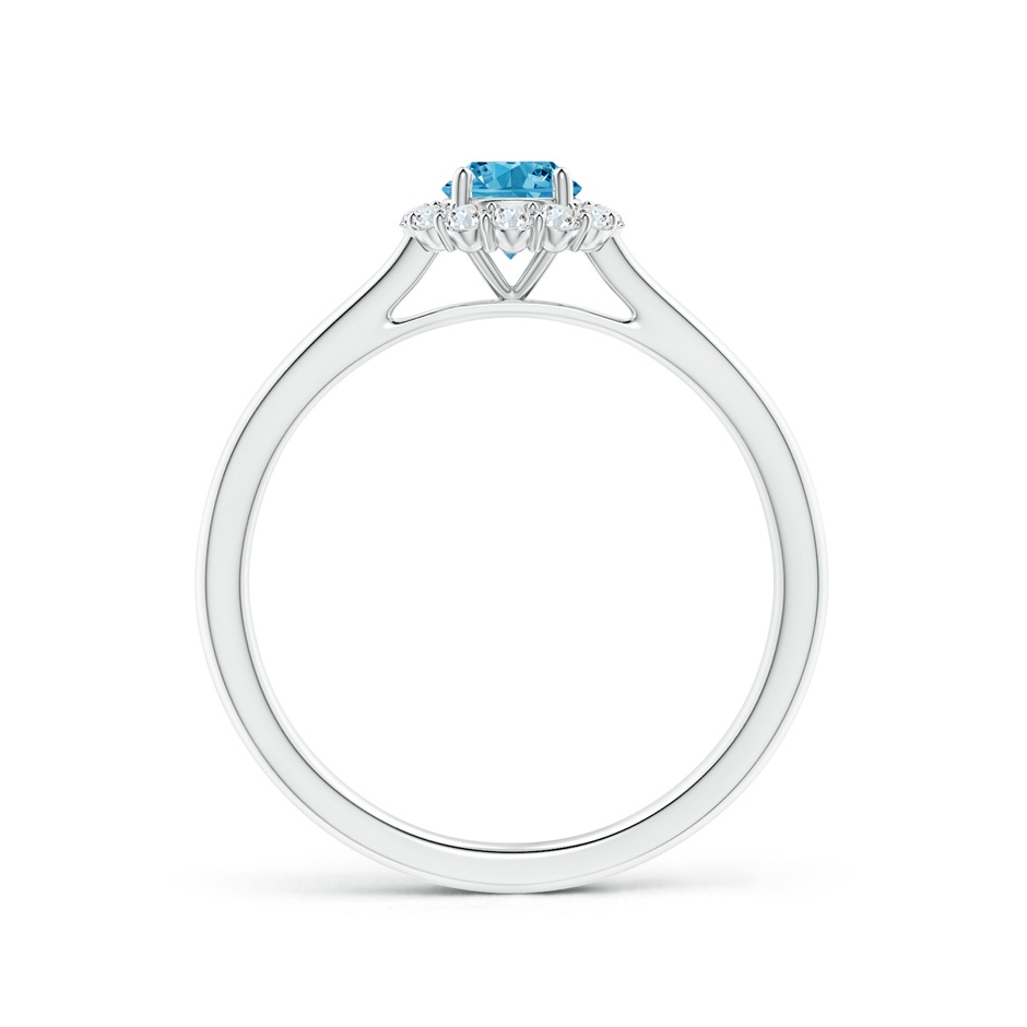 4.5mm Labgrown Classic Round Lab-Grown Fancy Intense Blue Diamond Scalloped Halo Ring in White Gold side 199