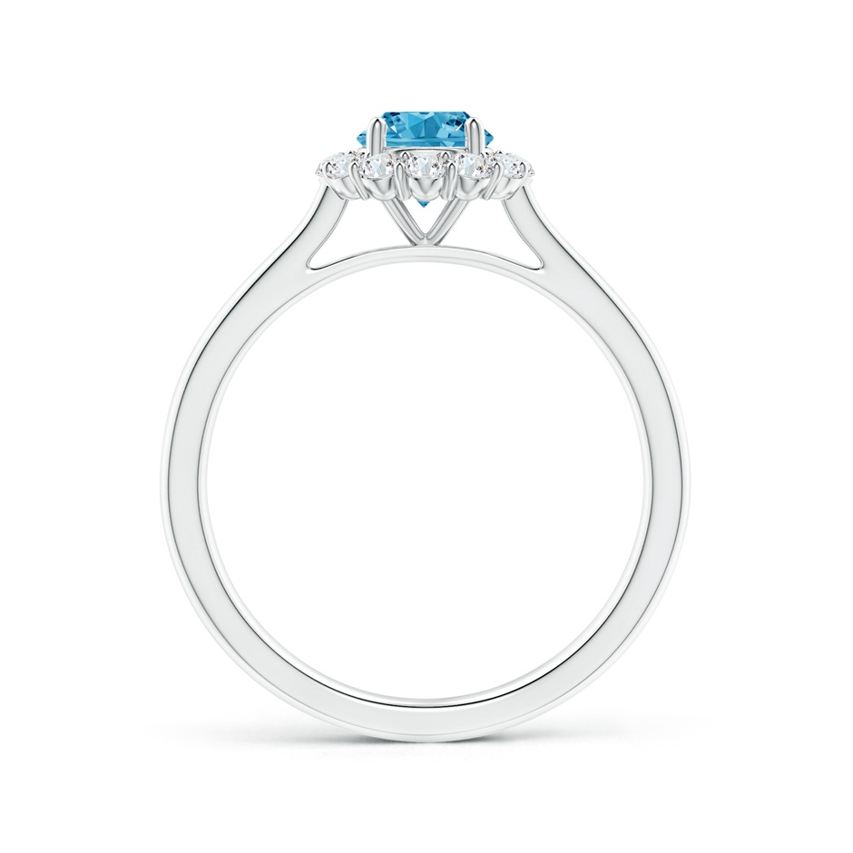 5.2mm Labgrown Classic Round Lab-Grown Fancy Intense Blue Diamond Scalloped Halo Ring in White Gold side 199