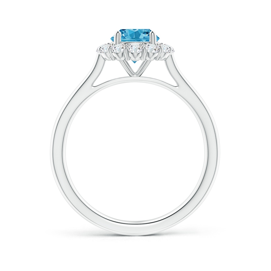 5.8mm Labgrown Classic Round Lab-Grown Fancy Intense Blue Diamond Scalloped Halo Ring in White Gold side 199
