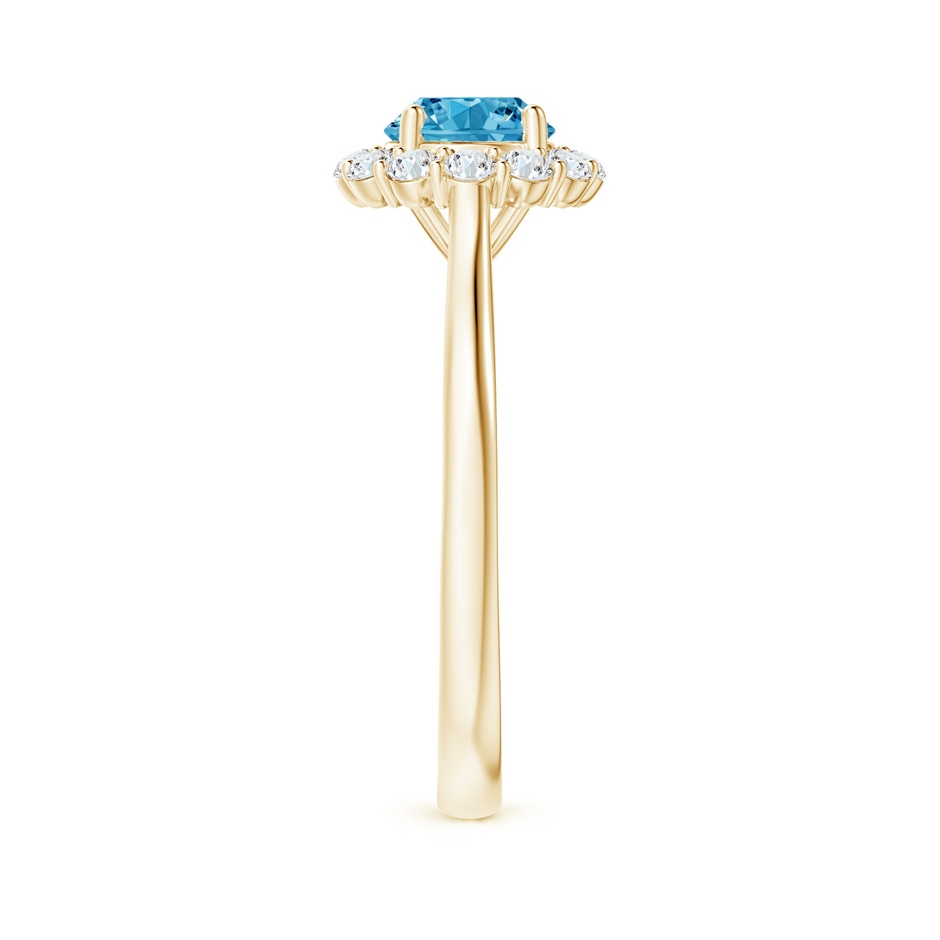 5.8mm Labgrown Classic Round Lab-Grown Fancy Intense Blue Diamond Scalloped Halo Ring in Yellow Gold side 299