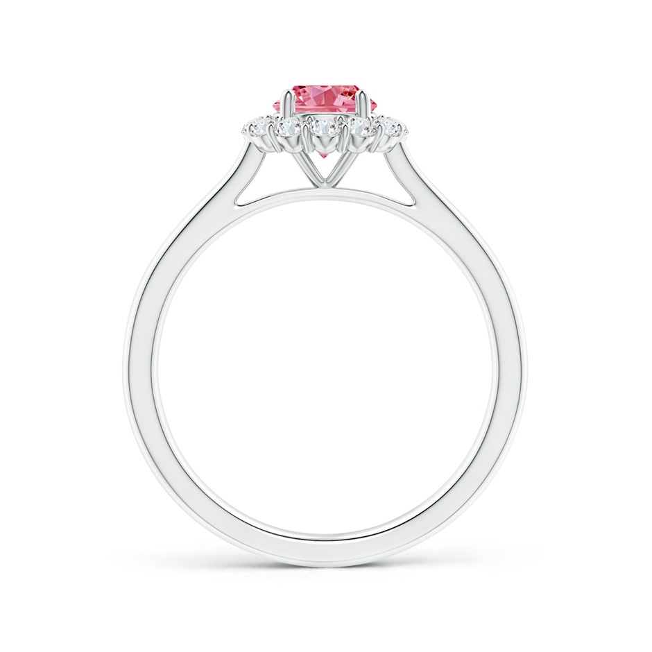 5.2mm Labgrown Classic Round Lab-Grown Fancy Intense Pink Diamond Scalloped Halo Ring in White Gold side 199