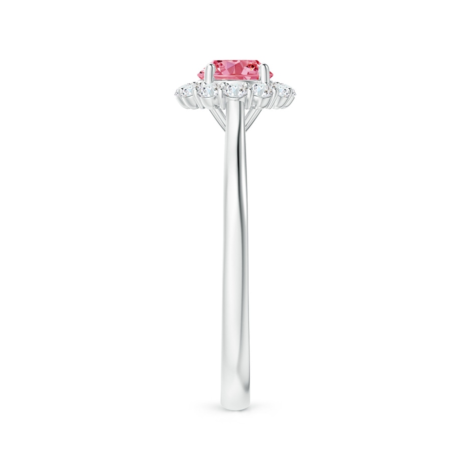 5.2mm Labgrown Classic Round Lab-Grown Fancy Intense Pink Diamond Scalloped Halo Ring in White Gold side 299