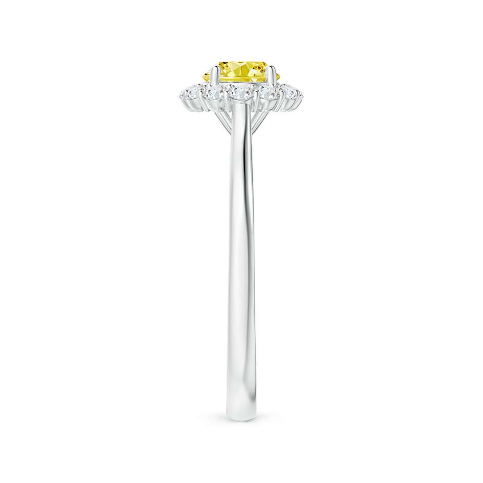 5.2mm Labgrown Classic Round Lab-Grown Fancy Intense Yellow Diamond Scalloped Halo Ring in White Gold side 299