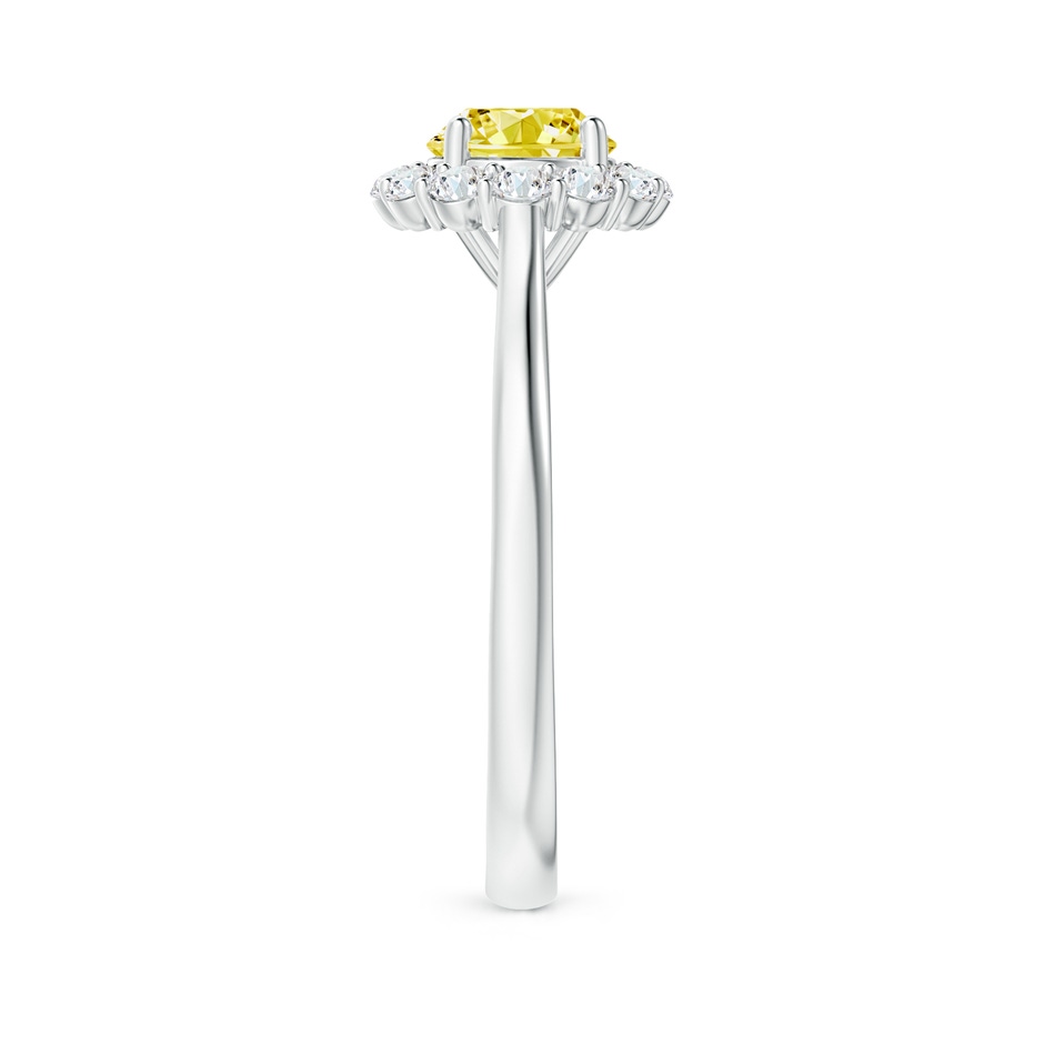 5.8mm Labgrown Classic Round Lab-Grown Fancy Intense Yellow Diamond Scalloped Halo Ring in White Gold side 299