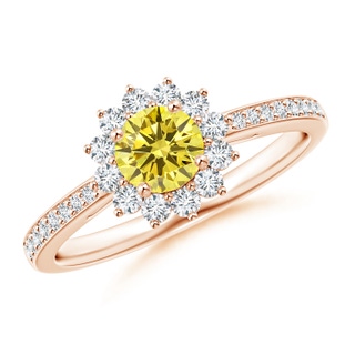 Round Fancy Intense, VS Lab Grown Yellow Diamond