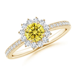 Round Fancy Intense, VS Lab Grown Yellow Diamond