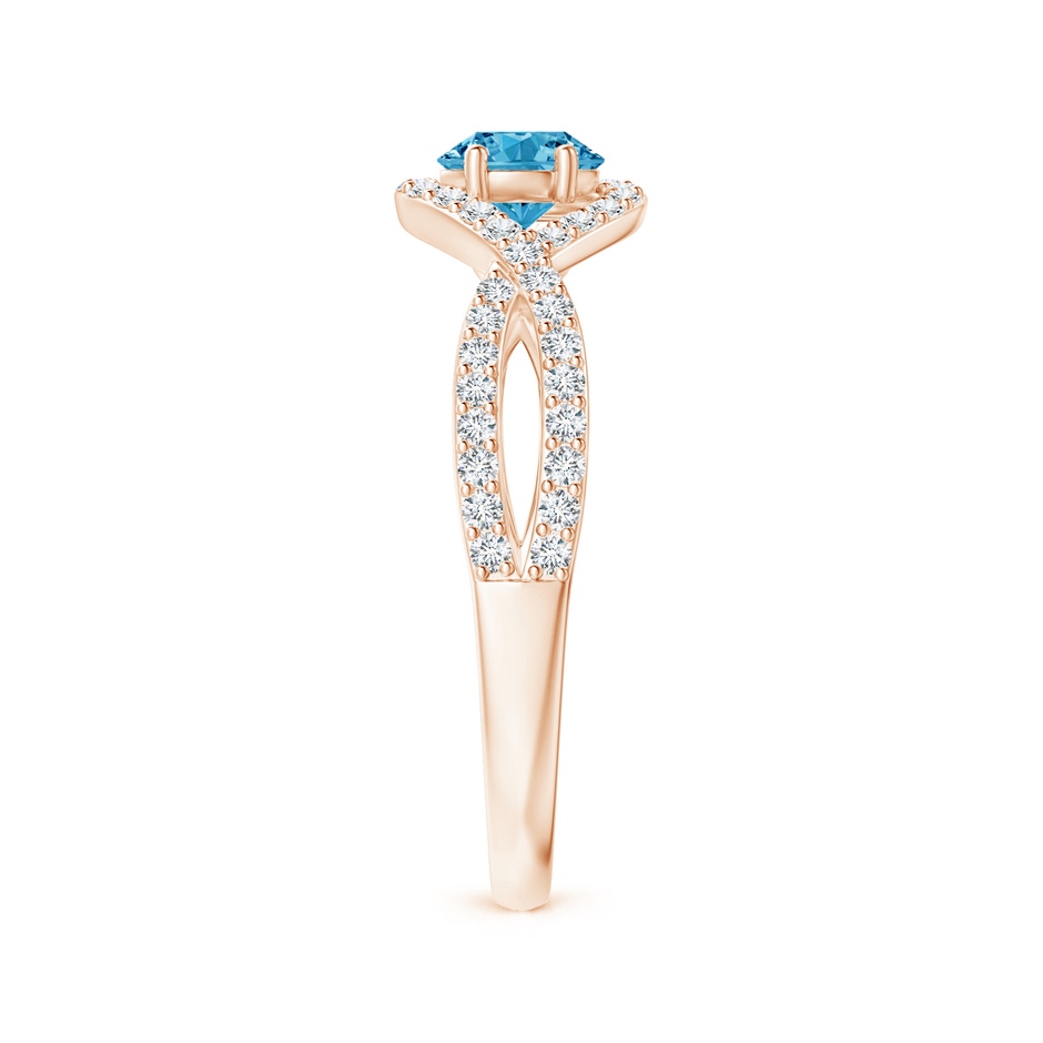 4.9mm Labgrown Criss Cross Infinity Halo Lab-Grown Fancy Intense Blue Diamond Ring in Rose Gold side 299