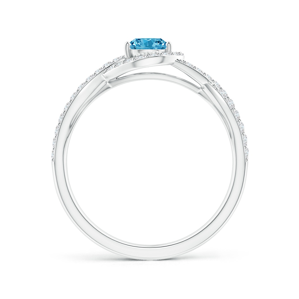 4.9mm Labgrown Criss Cross Infinity Halo Lab-Grown Fancy Intense Blue Diamond Ring in White Gold - side 199