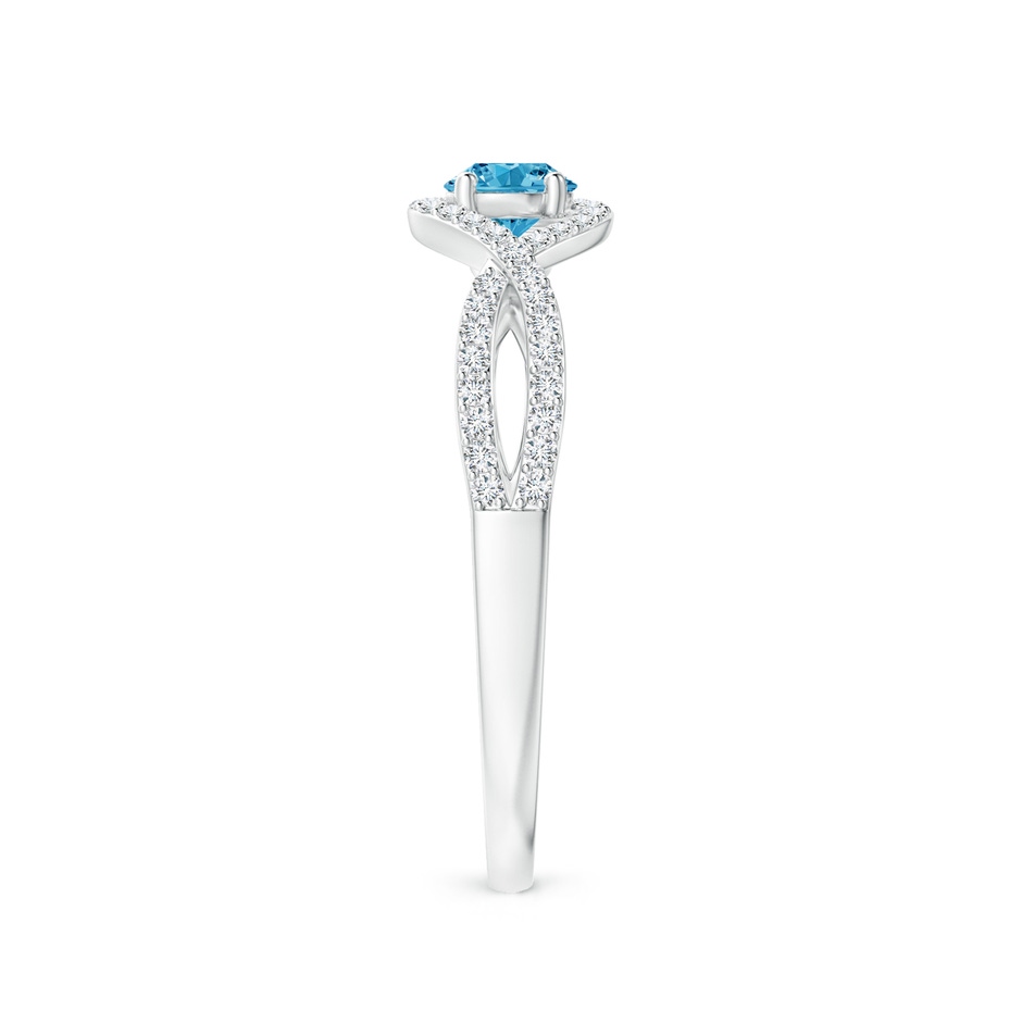 4mm Labgrown Criss Cross Infinity Halo Lab-Grown Fancy Intense Blue Diamond Ring in P950 Platinum side 299