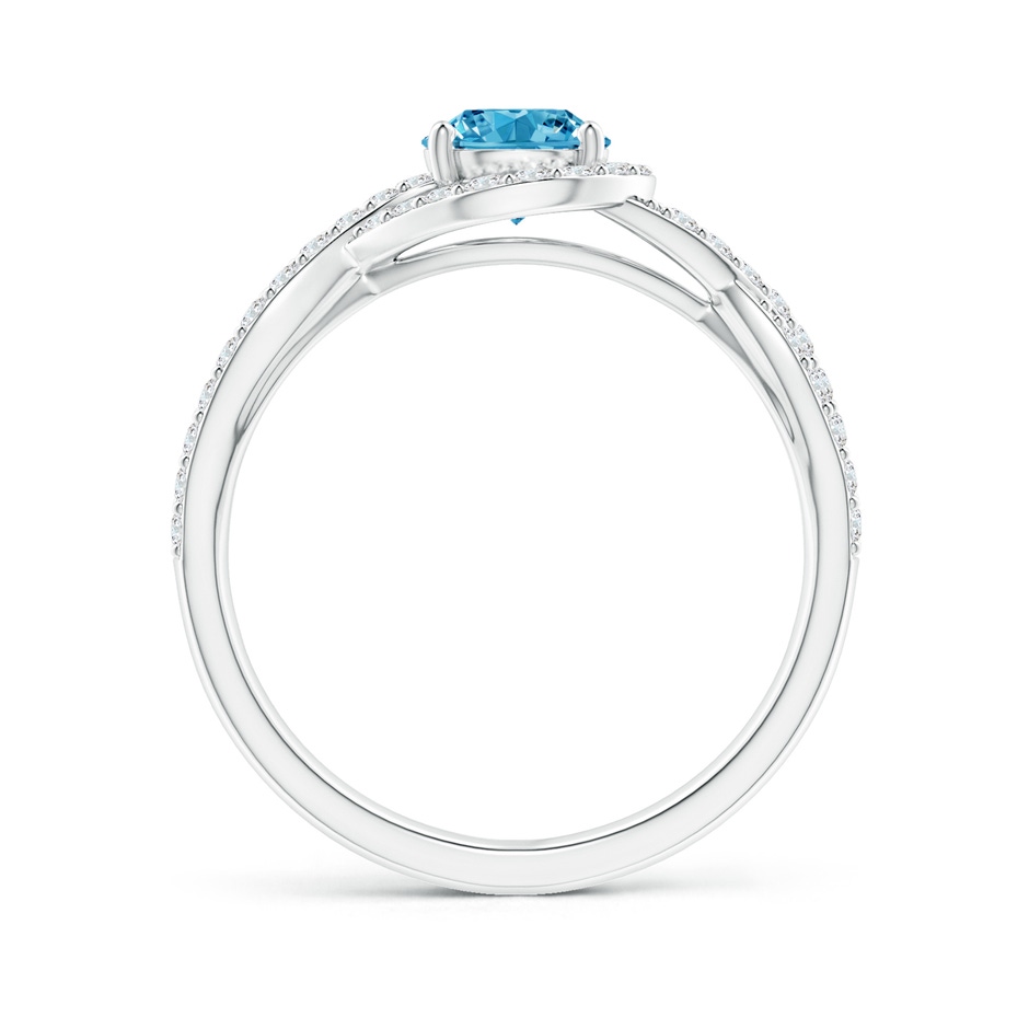 5.6mm Labgrown Criss Cross Infinity Halo Lab-Grown Fancy Intense Blue Diamond Ring in P950 Platinum side 199