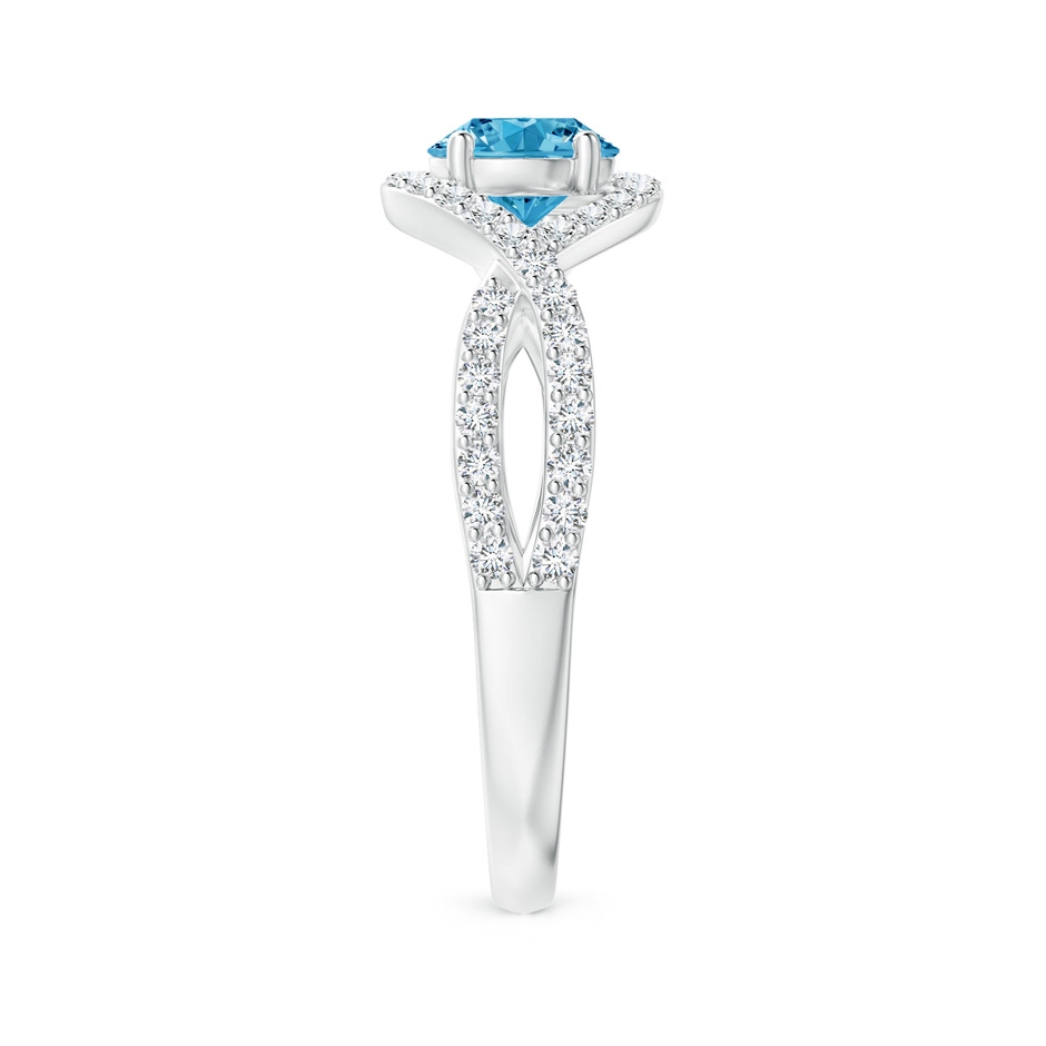 5.6mm Labgrown Criss Cross Infinity Halo Lab-Grown Fancy Intense Blue Diamond Ring in P950 Platinum side 299