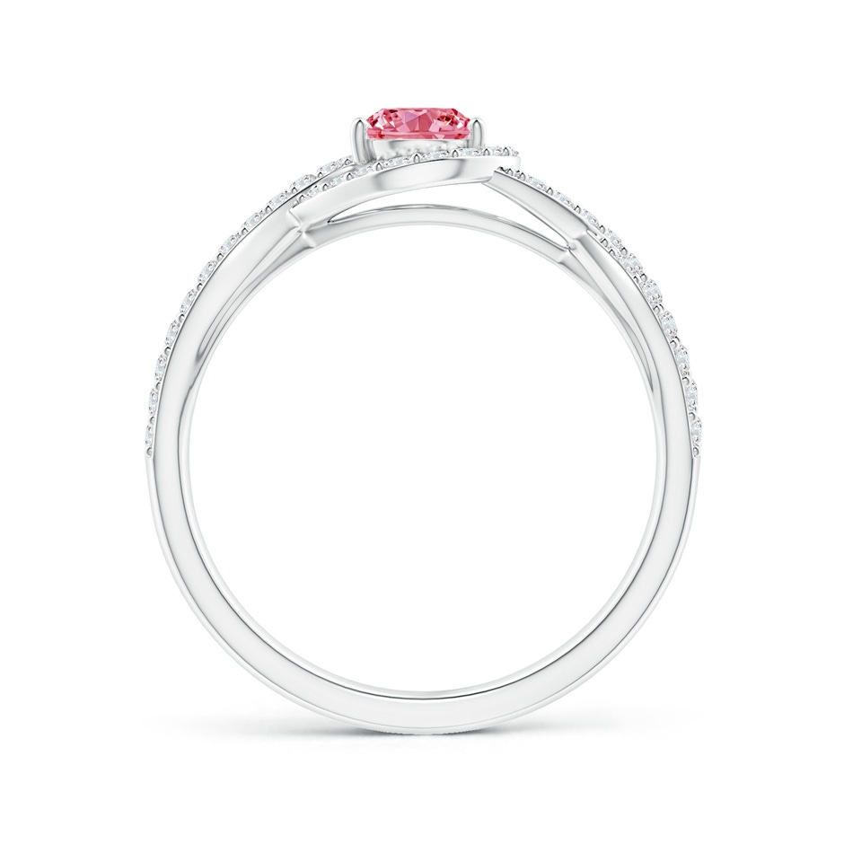 4.9mm Labgrown Criss Cross Infinity Halo Lab-Grown Fancy Intense Pink Diamond Ring in White Gold side 199