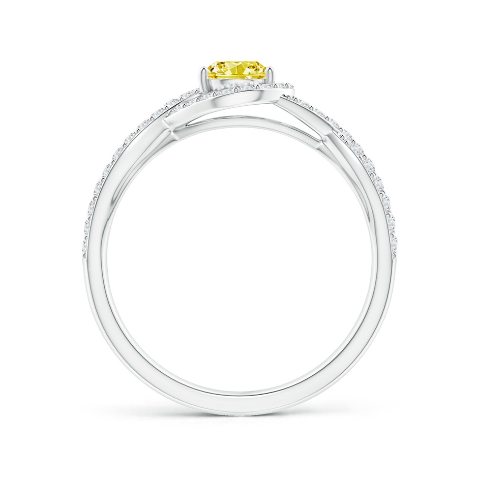 4.9mm Labgrown Criss Cross Infinity Halo Lab-Grown Fancy Intense Yellow Diamond Ring in White Gold side 199