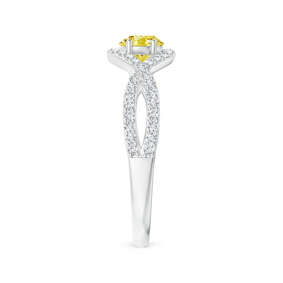 4.9mm Labgrown Criss Cross Infinity Halo Lab-Grown Fancy Intense Yellow Diamond Ring in White Gold side 299