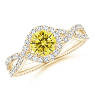 Round Fancy Intense, VS Lab Grown Yellow Diamond