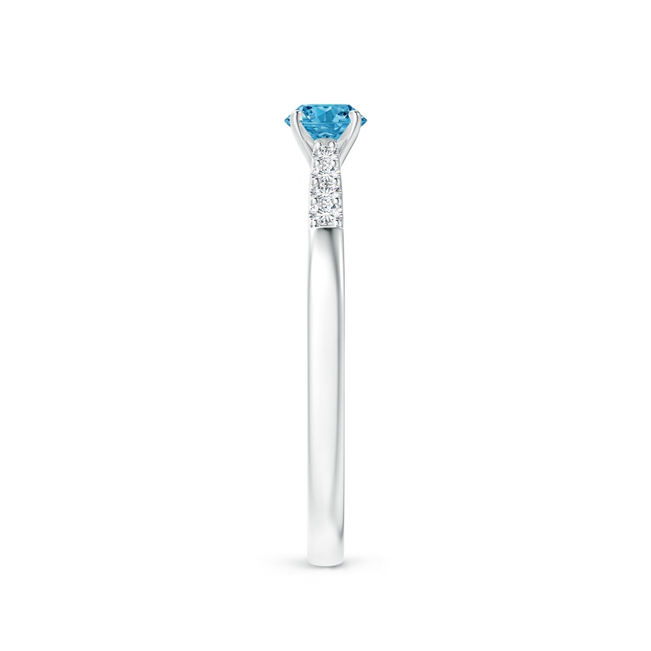 4.1mm Labgrown Solitaire Lab-Grown Fancy Intense Blue Diamond Tapered Shank Engagement Ring with Accents in P950 Platinum side 299