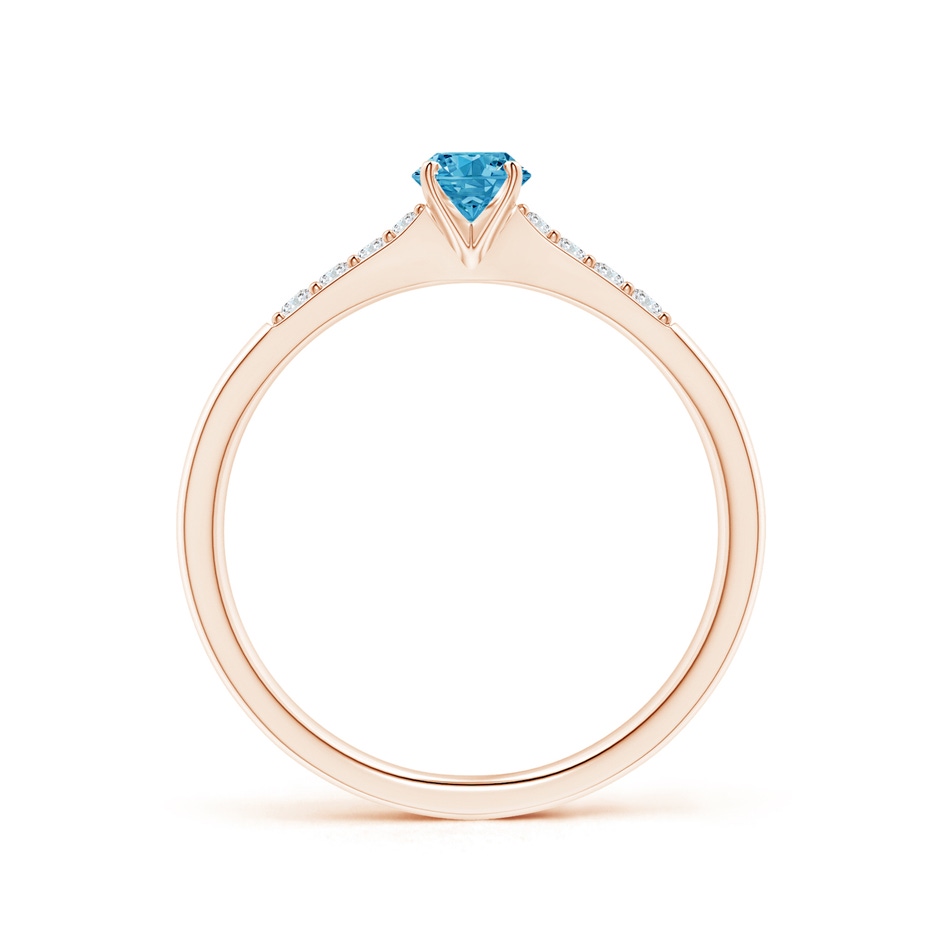 4.1mm Labgrown Solitaire Lab-Grown Fancy Intense Blue Diamond Tapered Shank Engagement Ring with Accents in Rose Gold side 199