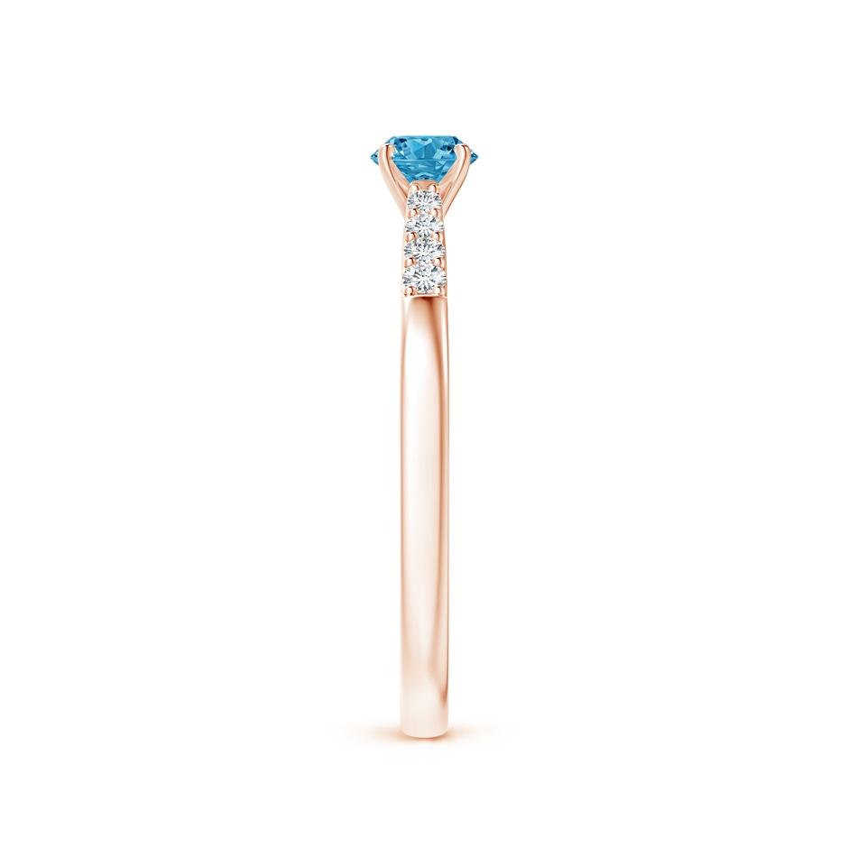4.1mm Labgrown Solitaire Lab-Grown Fancy Intense Blue Diamond Tapered Shank Engagement Ring with Accents in Rose Gold side 299