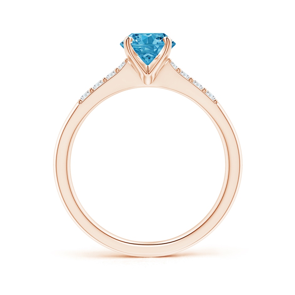 6.1mm Labgrown Solitaire Lab-Grown Fancy Intense Blue Diamond Tapered Shank Engagement Ring with Accents in Rose Gold side 199