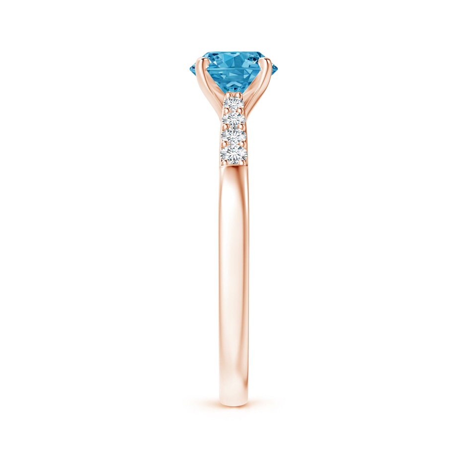 6.1mm Labgrown Solitaire Lab-Grown Fancy Intense Blue Diamond Tapered Shank Engagement Ring with Accents in Rose Gold side 299