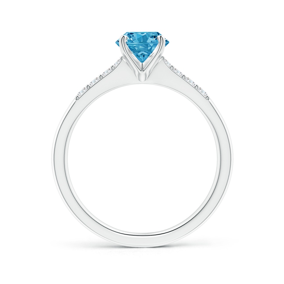 6.1mm Labgrown Solitaire Lab-Grown Fancy Intense Blue Diamond Tapered Shank Engagement Ring with Accents in White Gold side 199