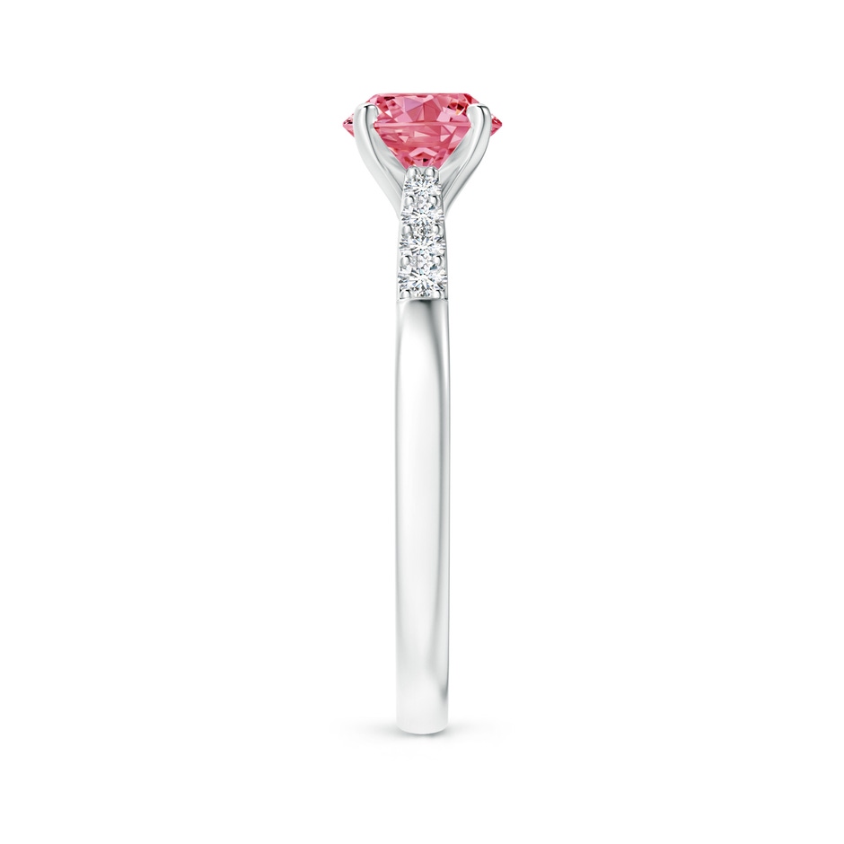 6.1mm Labgrown Solitaire Lab-Grown Fancy Intense Pink Diamond Tapered Shank Engagement Ring with Accents in P950 Platinum side 299