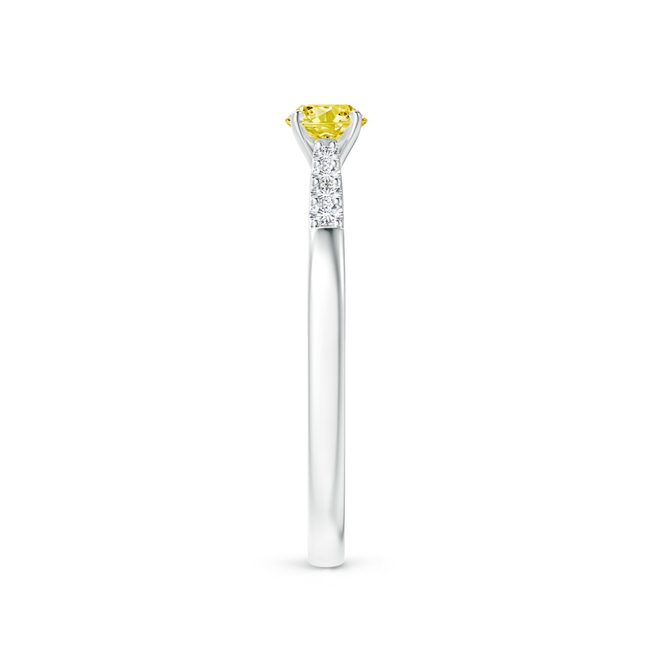 4.1mm Labgrown Solitaire Lab-Grown Fancy Intense Yellow Diamond Tapered Shank Engagement Ring with Accents in P950 Platinum side 299