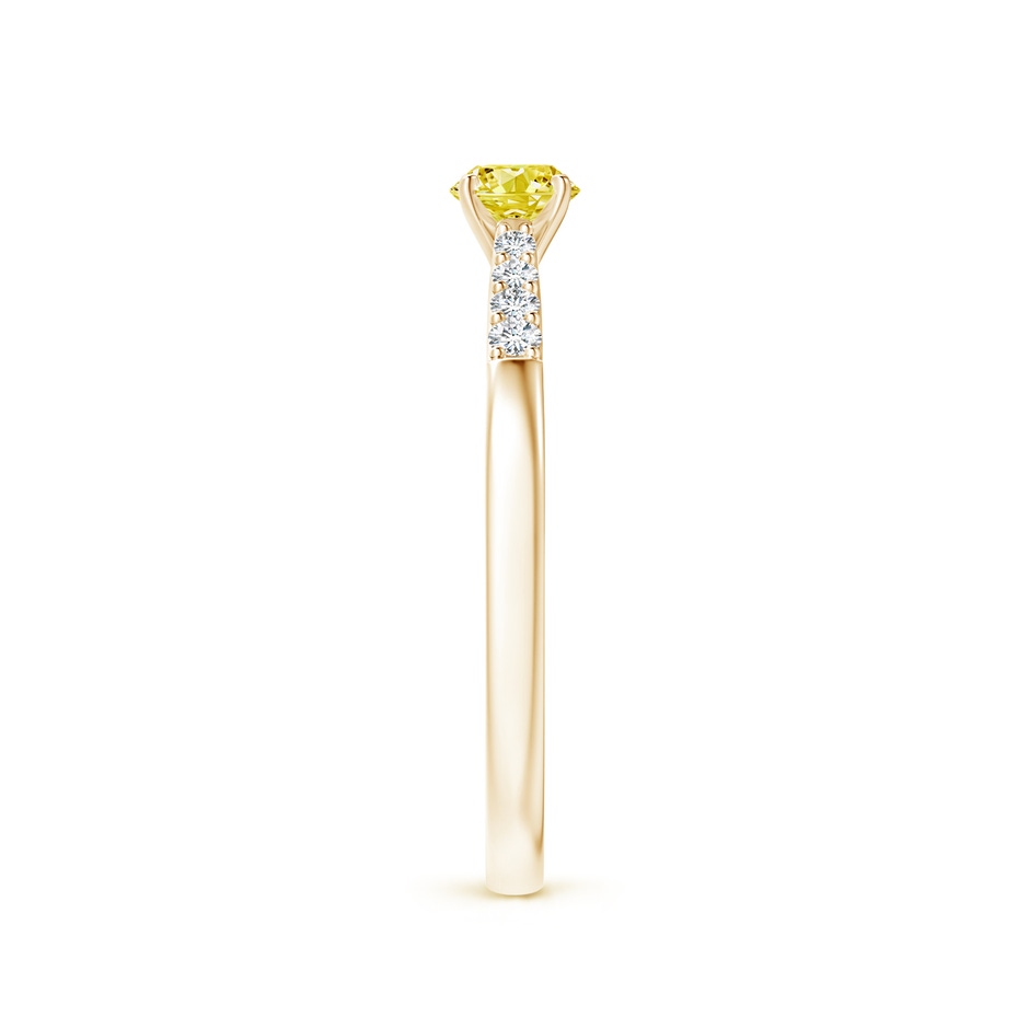 4.1mm Labgrown Solitaire Lab-Grown Fancy Intense Yellow Diamond Tapered Shank Engagement Ring with Accents in Yellow Gold side 299