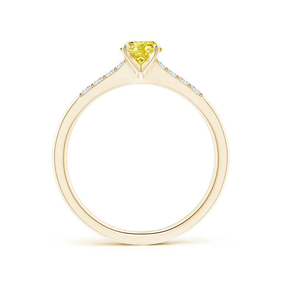 4.9mm Labgrown Solitaire Lab-Grown Fancy Intense Yellow Diamond Tapered Shank Engagement Ring with Accents in Yellow Gold side 199