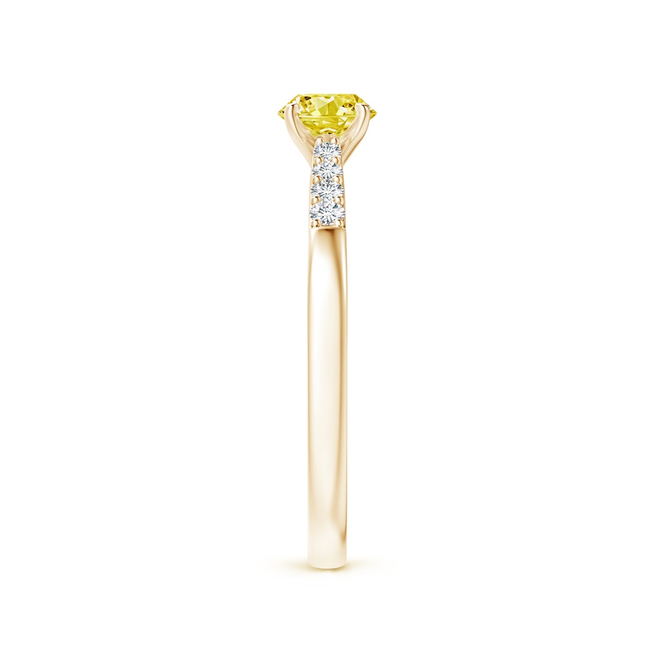 4.9mm Labgrown Solitaire Lab-Grown Fancy Intense Yellow Diamond Tapered Shank Engagement Ring with Accents in Yellow Gold side 299
