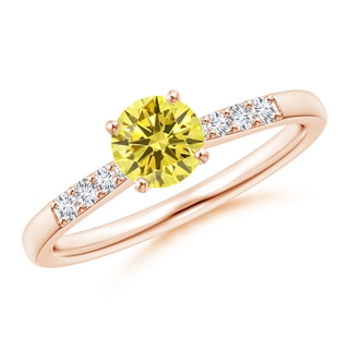 Round Fancy Intense, VS Lab Grown Yellow Diamond