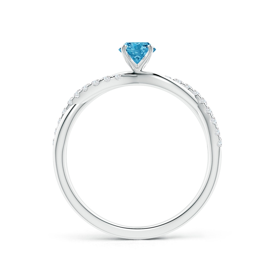 4.5mm Labgrown Solitaire Lab-Grown Fancy Intense Blue Diamond Twist Shank Engagement Ring with Accents in White Gold side 199