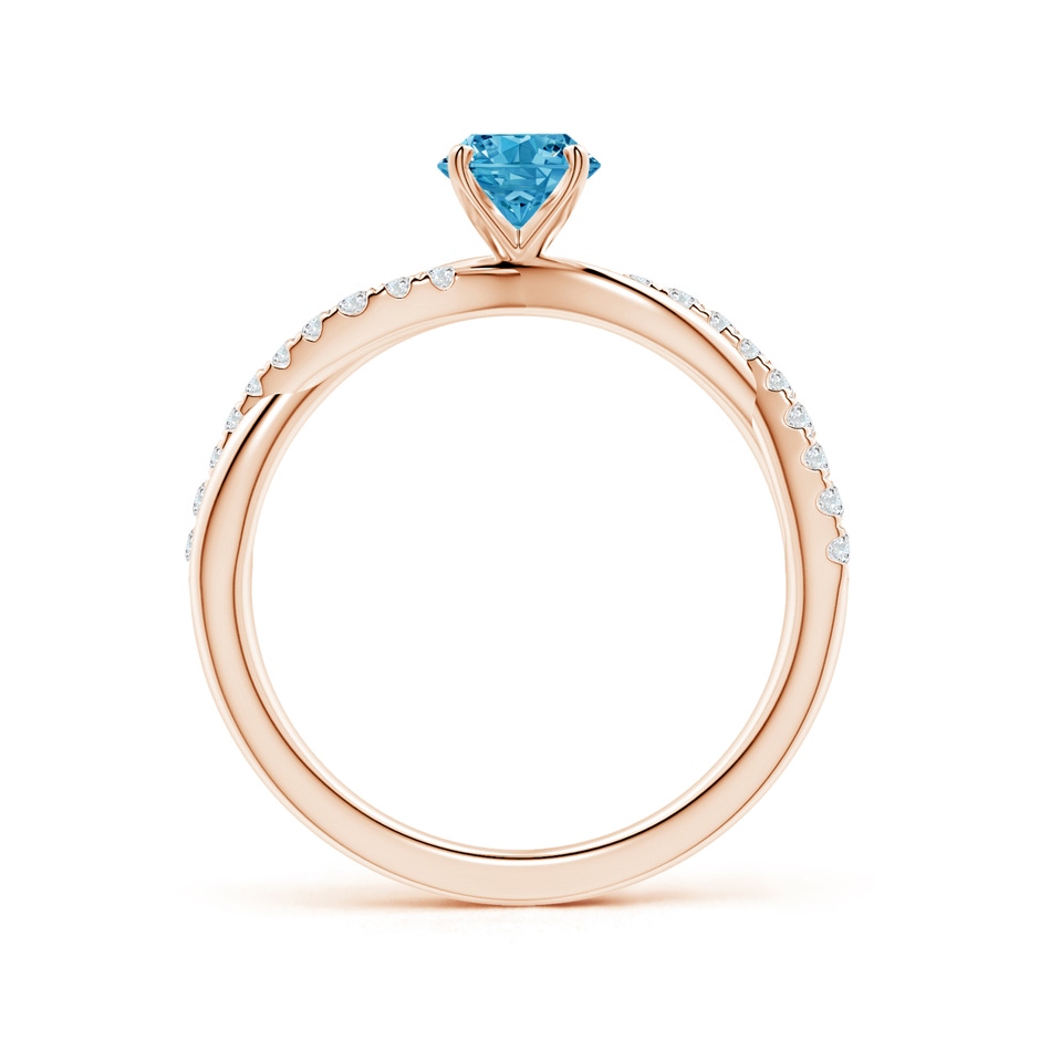 5.2mm Labgrown Solitaire Lab-Grown Fancy Intense Blue Diamond Twist Shank Engagement Ring with Accents in Rose Gold side 199