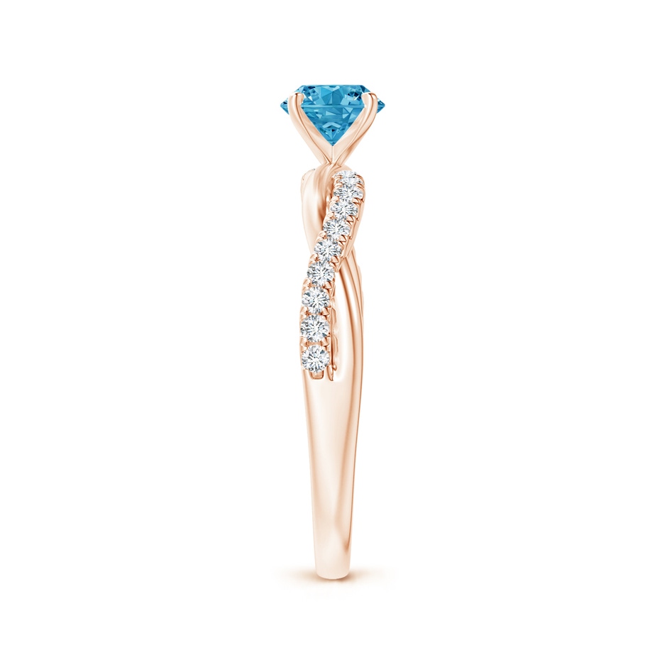 5.2mm Labgrown Solitaire Lab-Grown Fancy Intense Blue Diamond Twist Shank Engagement Ring with Accents in Rose Gold side 299