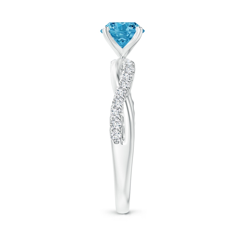 6mm Labgrown Solitaire Lab-Grown Fancy Intense Blue Diamond Twist Shank Engagement Ring with Accents in White Gold side 299