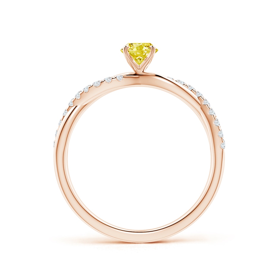 4.5mm Labgrown Solitaire Lab-Grown Fancy Intense Yellow Diamond Twist Shank Engagement Ring with Accents in Rose Gold side 199