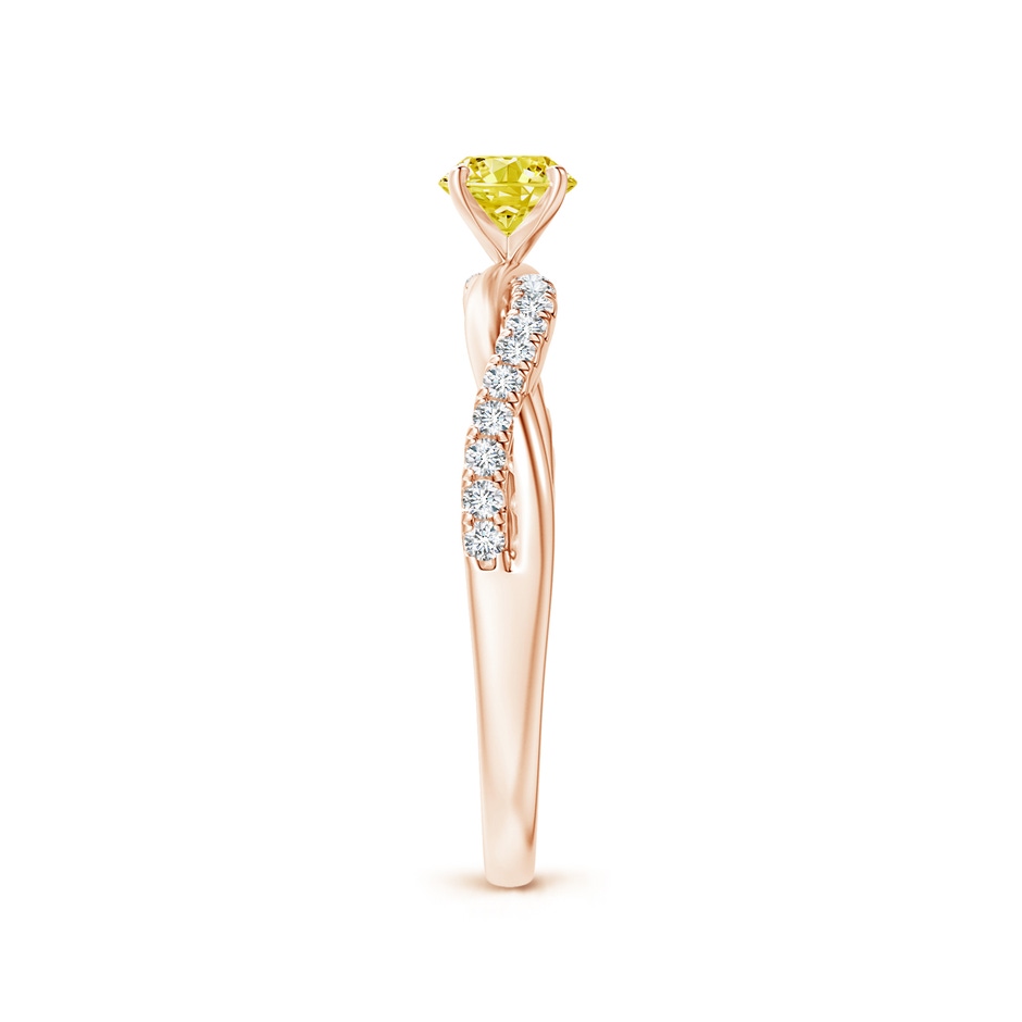4.5mm Labgrown Solitaire Lab-Grown Fancy Intense Yellow Diamond Twist Shank Engagement Ring with Accents in Rose Gold side 299