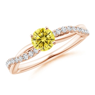 Round Fancy Intense, VS Lab Grown Yellow Diamond