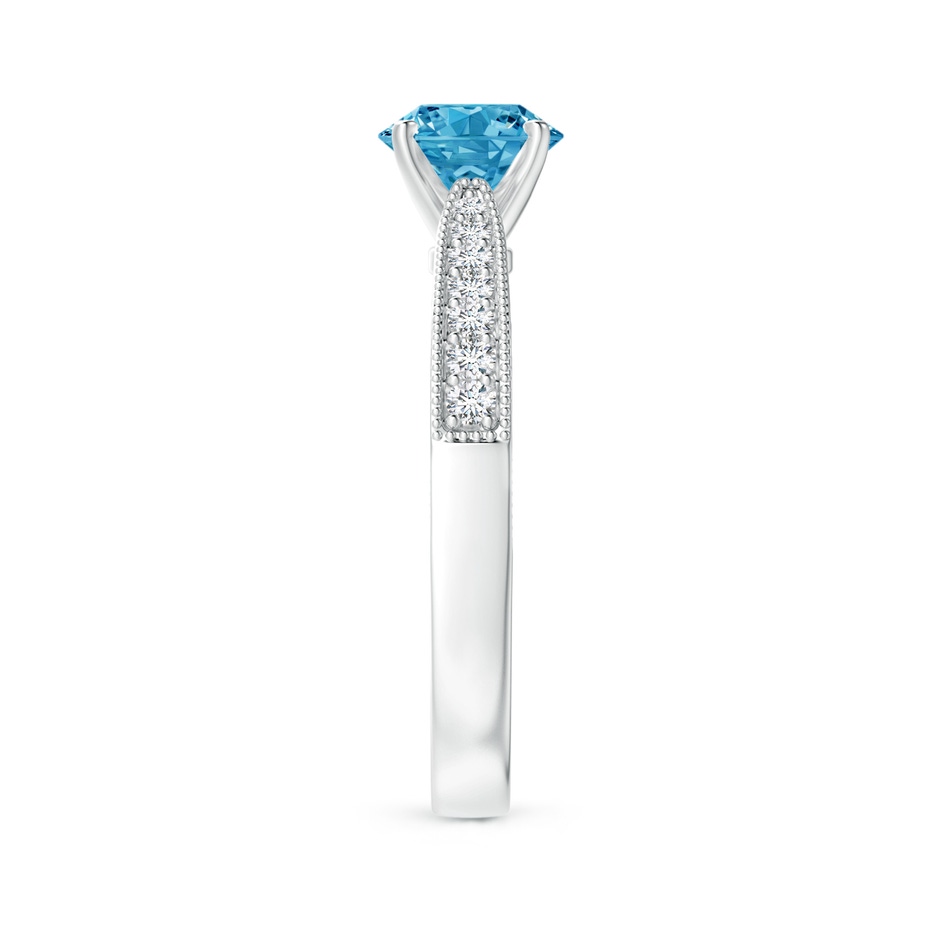 6.1mm Labgrown Lab-Grown Fancy Intense Blue Diamond Solitaire Engraved Engagement Ring with Accents in White Gold side 299