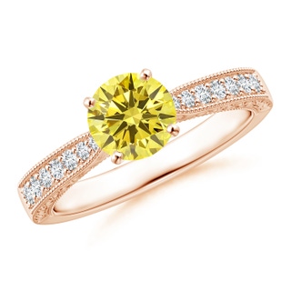 Round Fancy Intense, VS Lab Grown Yellow Diamond