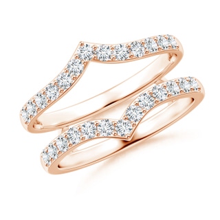 1.9mm FGVS Lab-Grown Diamond Chevron Ring Wrap in 9K Rose Gold