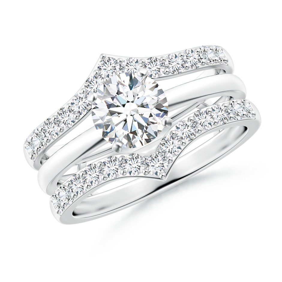 1.9mm FGVS Lab-Grown Diamond Chevron Ring Wrap in P950 Platinum side 399