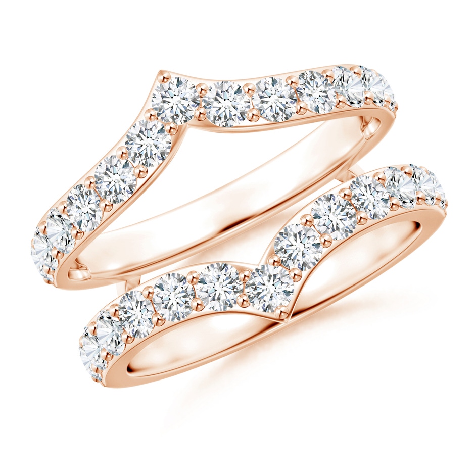 2.4mm FGVS Lab-Grown Diamond Chevron Ring Wrap in 18K Rose Gold 