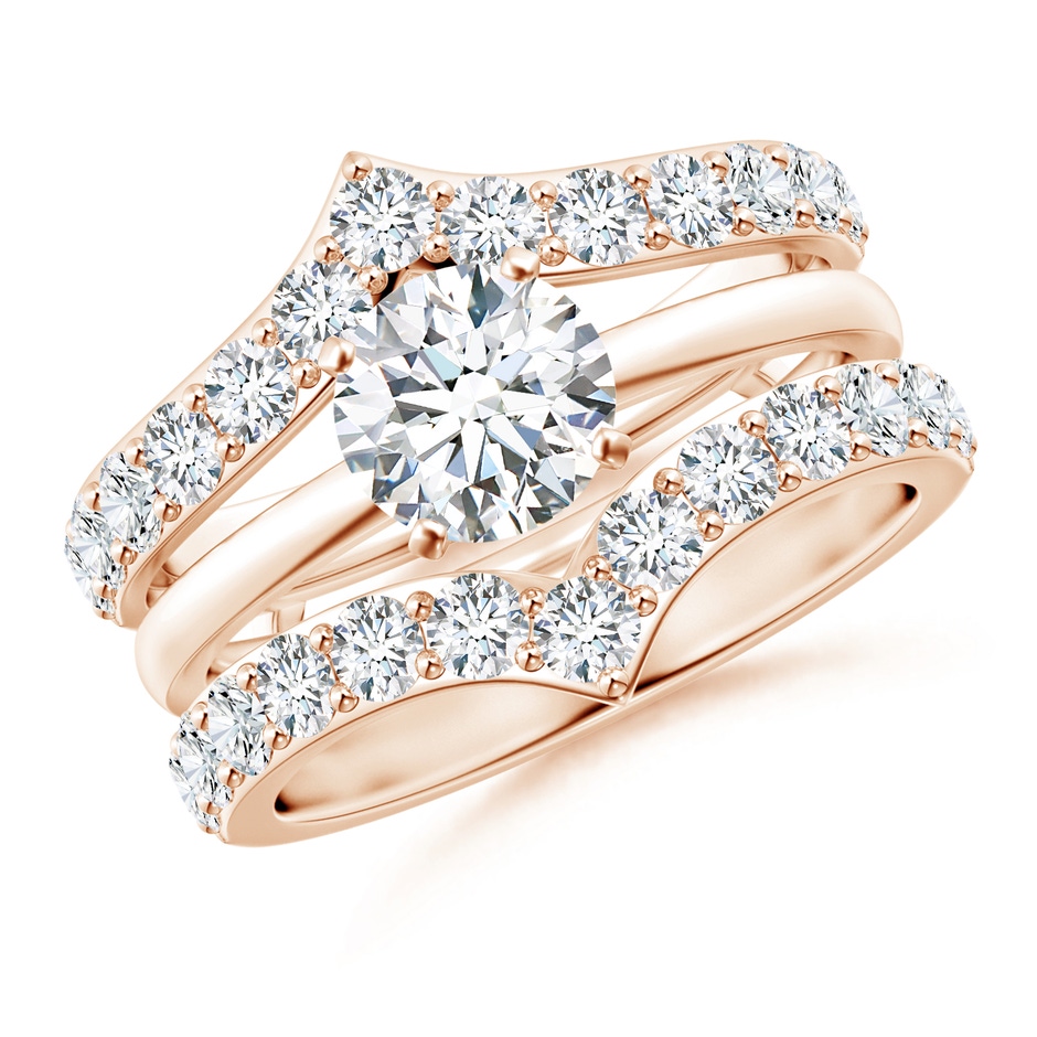 2.4mm FGVS Lab-Grown Diamond Chevron Ring Wrap in 18K Rose Gold side 399