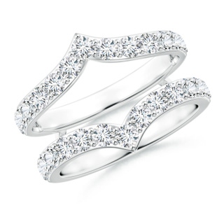 2.4mm FGVS Lab-Grown Diamond Chevron Ring Wrap in 18K White Gold