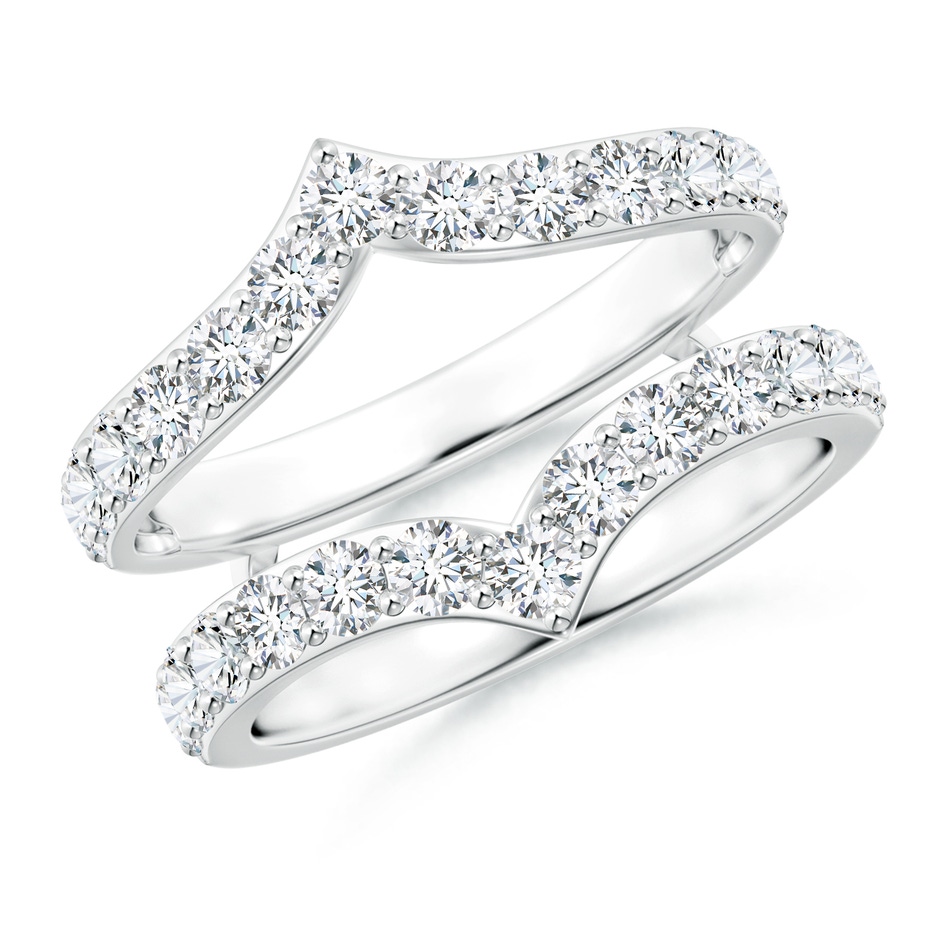 2.4mm FGVS Lab-Grown Diamond Chevron Ring Wrap in 18K White Gold 