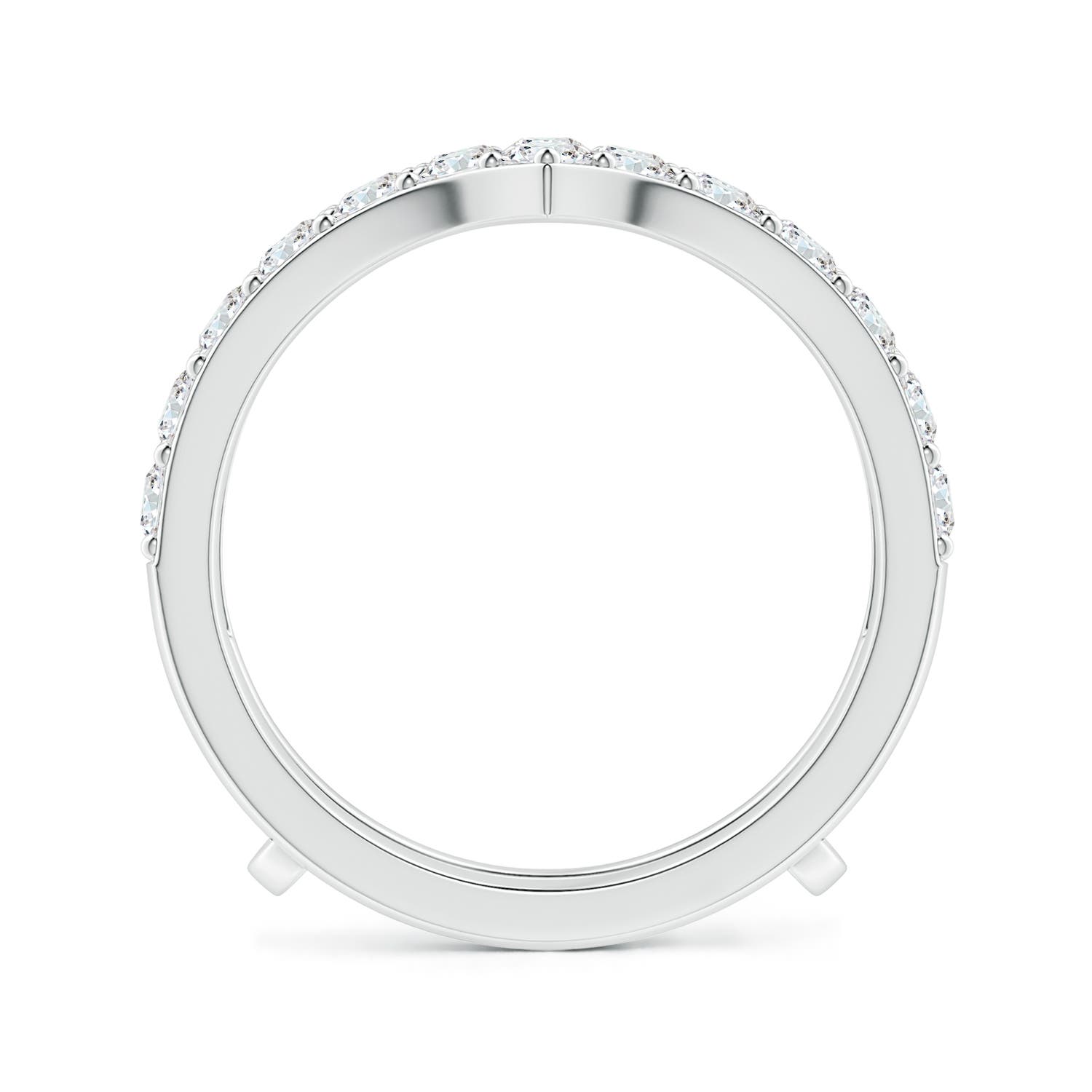 2.4mm FGVS Lab-Grown Diamond Chevron Ring Wrap in 18K White Gold - side 3
