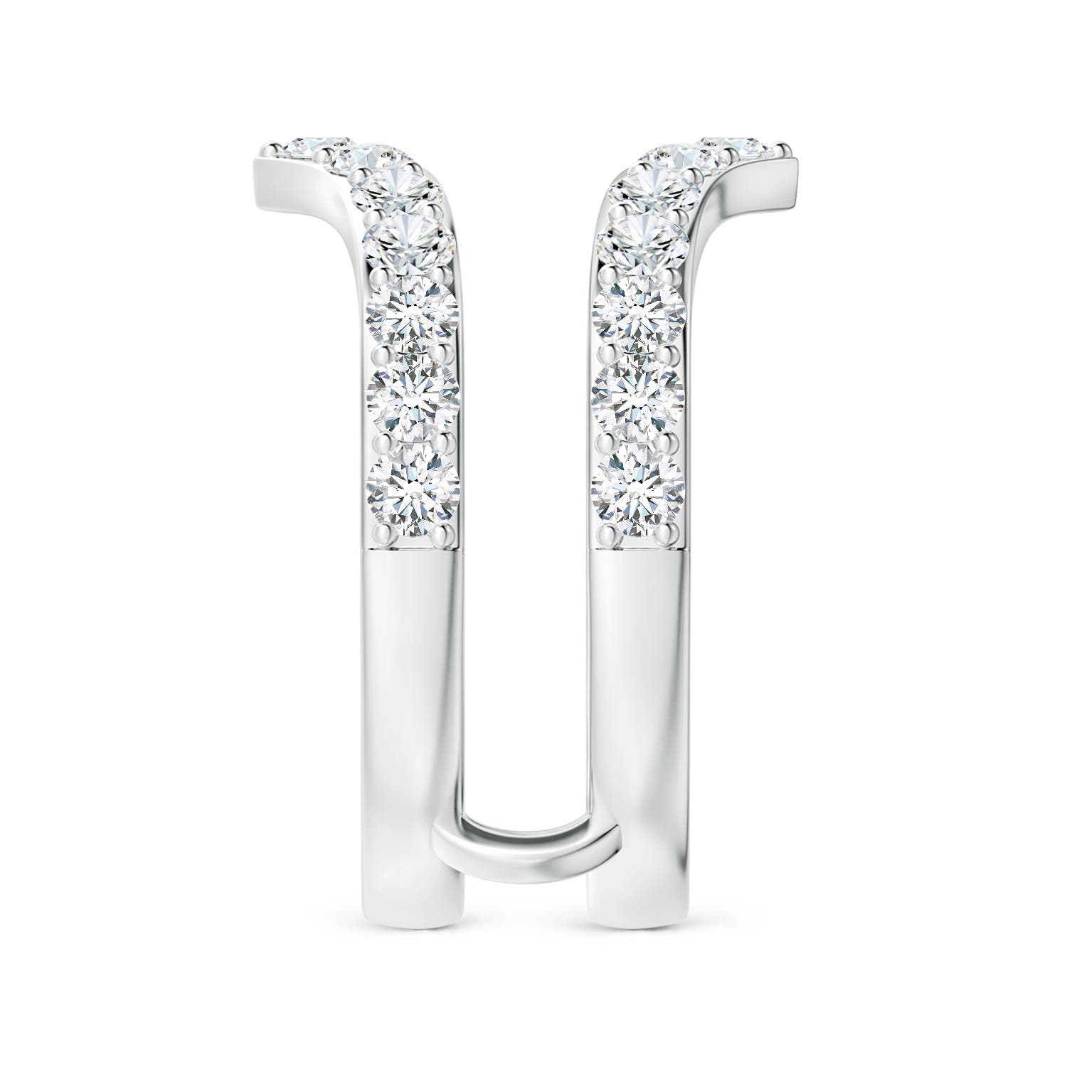 2.4mm FGVS Lab-Grown Diamond Chevron Ring Wrap in 18K White Gold - side 4
